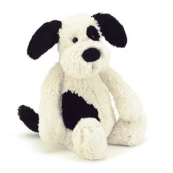 Jellycat Bashful Black And Cream Puppy Small