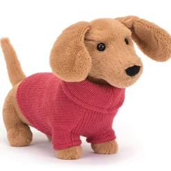 Jellycat Sweater Sausage Dog Pink